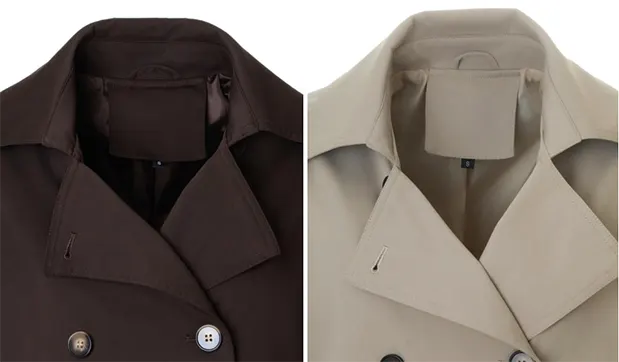 Short Cropped Blazer Style Trench Jacket with Tailored Lapel