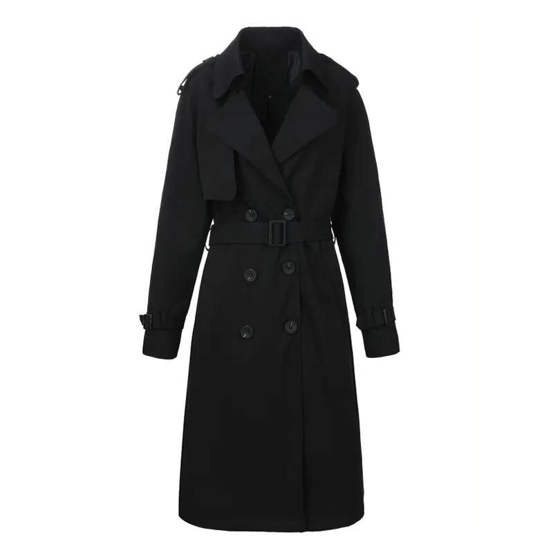 Double-Breasted Trench Coat with Belt